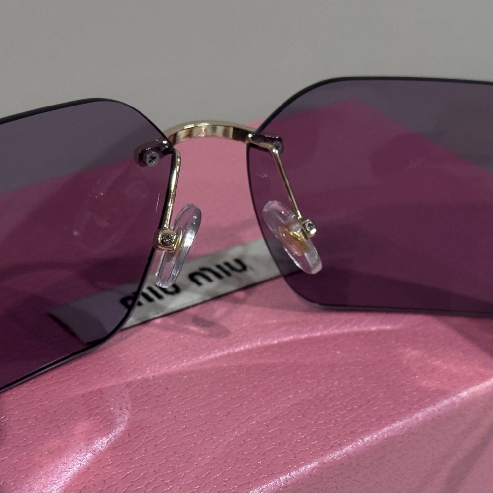 Miu Miu Woman’s Sunglasses MU 54YS Gold Light Purple Brown 5AK0/6I - Picture 8 of 11